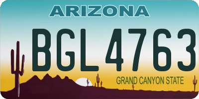 AZ license plate BGL4763
