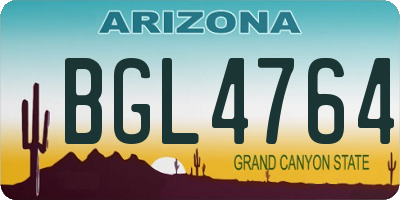 AZ license plate BGL4764
