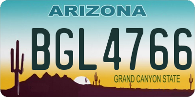 AZ license plate BGL4766