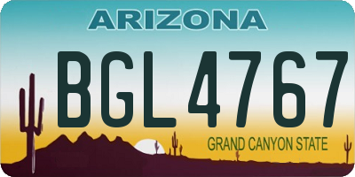 AZ license plate BGL4767