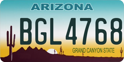 AZ license plate BGL4768