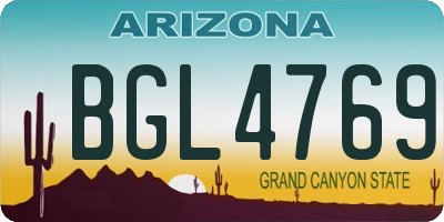 AZ license plate BGL4769