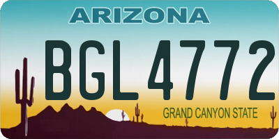 AZ license plate BGL4772