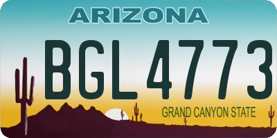 AZ license plate BGL4773