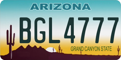 AZ license plate BGL4777