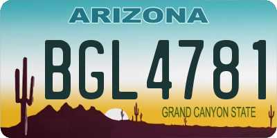 AZ license plate BGL4781