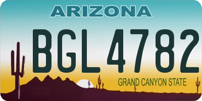 AZ license plate BGL4782