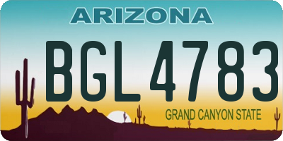 AZ license plate BGL4783