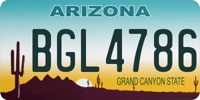 AZ license plate BGL4786
