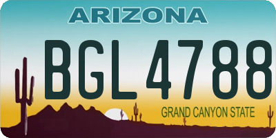 AZ license plate BGL4788