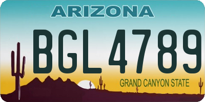 AZ license plate BGL4789