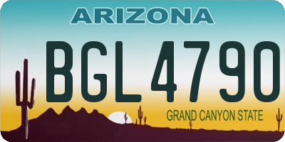 AZ license plate BGL4790