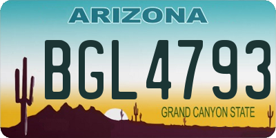 AZ license plate BGL4793