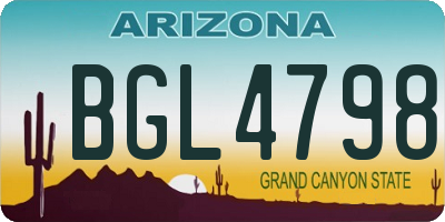 AZ license plate BGL4798