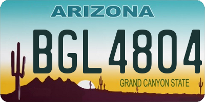 AZ license plate BGL4804
