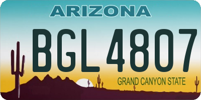 AZ license plate BGL4807