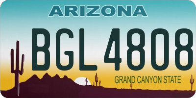 AZ license plate BGL4808