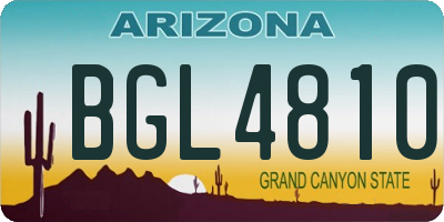 AZ license plate BGL4810