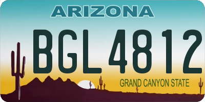 AZ license plate BGL4812