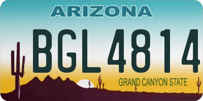 AZ license plate BGL4814