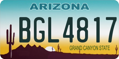 AZ license plate BGL4817