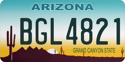 AZ license plate BGL4821