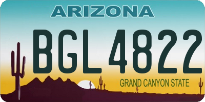 AZ license plate BGL4822