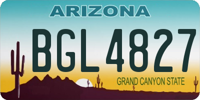 AZ license plate BGL4827