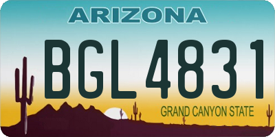 AZ license plate BGL4831