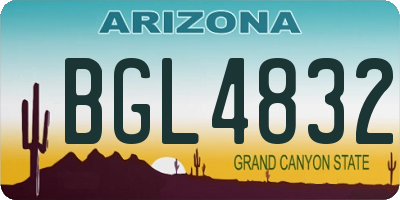 AZ license plate BGL4832