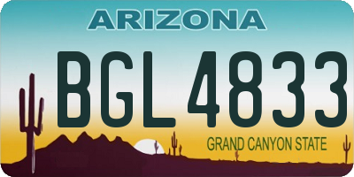 AZ license plate BGL4833