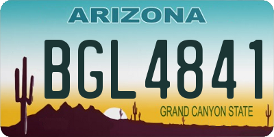 AZ license plate BGL4841