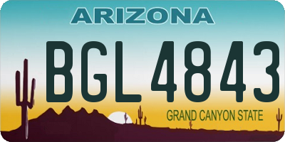 AZ license plate BGL4843