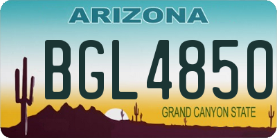 AZ license plate BGL4850