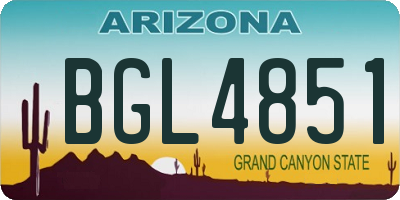 AZ license plate BGL4851