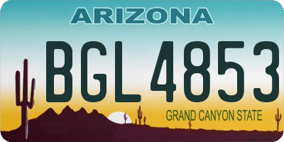 AZ license plate BGL4853