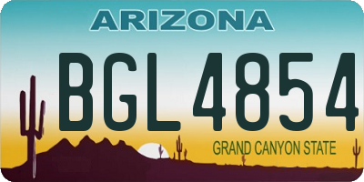 AZ license plate BGL4854