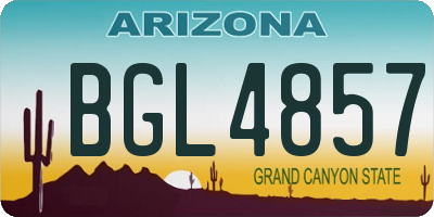 AZ license plate BGL4857