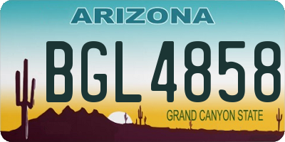 AZ license plate BGL4858