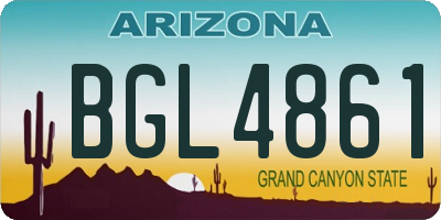 AZ license plate BGL4861