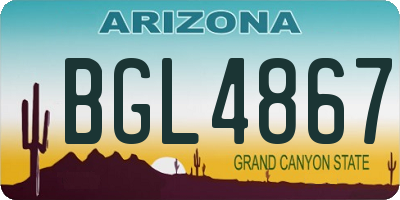 AZ license plate BGL4867