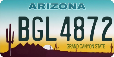 AZ license plate BGL4872