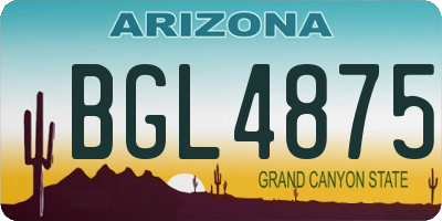 AZ license plate BGL4875
