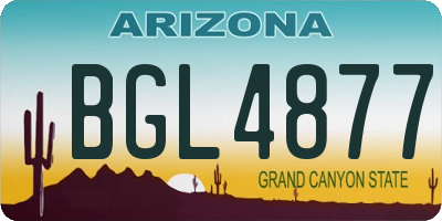 AZ license plate BGL4877