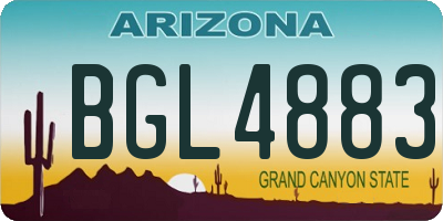 AZ license plate BGL4883