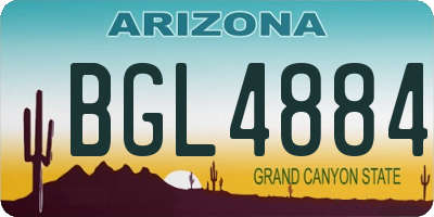 AZ license plate BGL4884