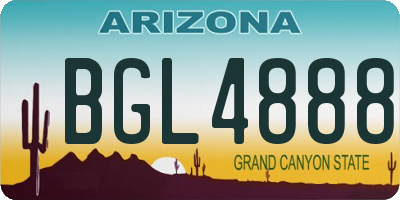 AZ license plate BGL4888