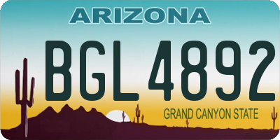 AZ license plate BGL4892