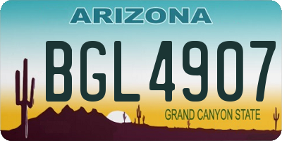 AZ license plate BGL4907