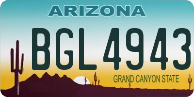 AZ license plate BGL4943
